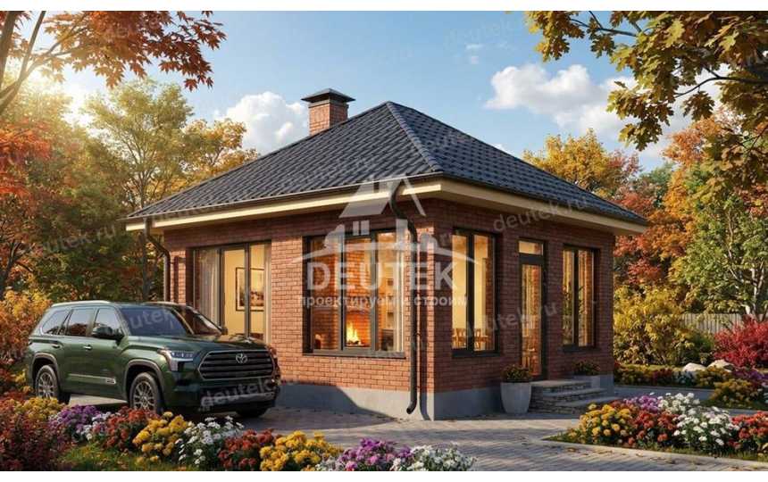 Проект дома-отдыха с размерами 6 м на 6 м - LK-462