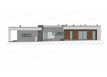 Проект одноэтажного дома в стиле ХАЙ-ТЕК DTE-183