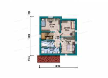Проект загородного двухэтажного дома с размерами 10 м на 14 м - LK-330
