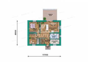Проект жилого одноэтажного дома из газобетона - LK-338