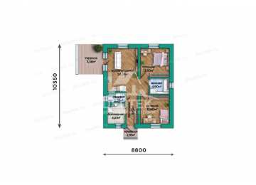 Проект дачного одноэтажного дома с террасой - LK-339