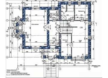 Проект двухэтажного дома из газобетона с гаражом  D7