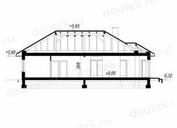 Проект одноэтажного дома с гаражом  SM-3 SM-3