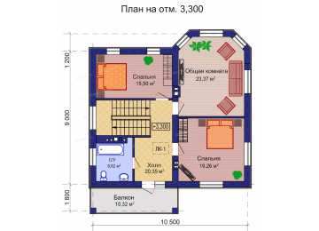 Проект двухэтажного дома  SK-95