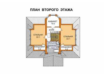 Проект двухэтажного дома с площадью до 200 кв м с кабинетом KVR-23