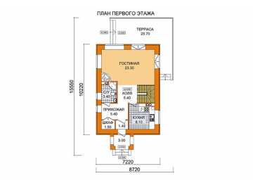 Проект двухэтажного дома из газобетона в европейском стиле с мансардой KVR-33