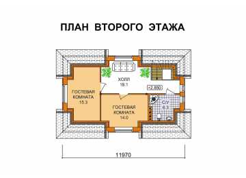 Проект двухэтажного дома с площадью до 150 кв м и двухместным гаражом KVR-34