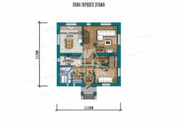 Проект двухэтажного дома из газобетона в европейском стиле с мансардой KVR-73