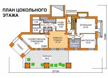 Проект трехэтажного дома из газобетона в европейском стиле с цоколем и мансардой KVR-65