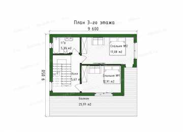 Проект дома в стиле ХАЙ-ТЕК DTE-163