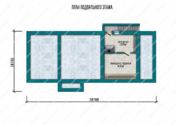 проект узкой одноэтажного бани с размерами 21 м на 11 м LK-44