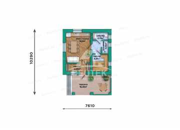 Проект одноэтажной бани с террасой - LK-297