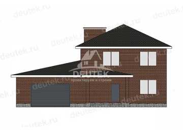 Проект квадратного двухэтажного дома с двухместным гаражом - LK-363