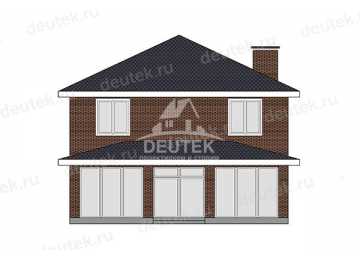 Проект узкого двухэтажного дома с верандой - LK-375