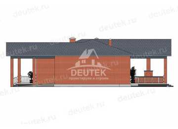 Проект узкого одноэтажного дома с двухместным гаражом - LK-377