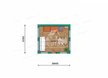 Проект дома-отдыха с размерами 6 м на 6 м - LK-462