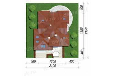Проект европейского дома с мансардой и одноместным гаражом 13 на 13 метров DTA100111