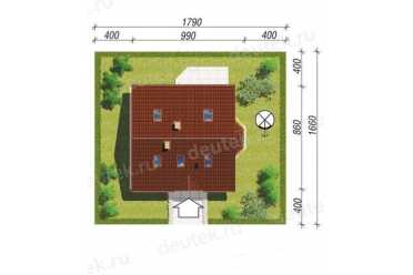 Проект европейского дома с мансардой 8 на 9 метров DTA100114