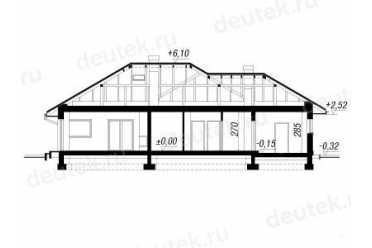 Проект европейского дома с камином 12 на 17 метров DTA100115