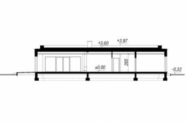 Проект европейского одноэтажного дома с одноместным гаражом 19 на 14 м DTA100181