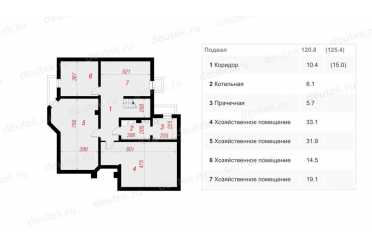 Проект двухэтажного дома с двухместным гаражом и погребом 14 на 14 м DTA100204