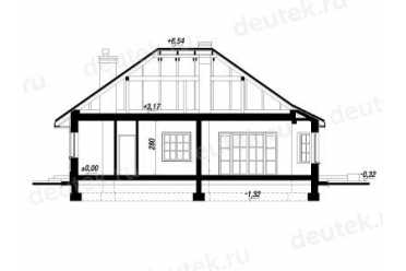 Проект европейского дома с камином 10 на 12 метров DTA10040