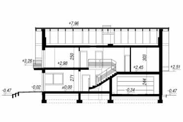 Проект двухэтажного дома из керамаблоков с двухместным гаражом DTN100100