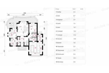 Проект европейского дома с мансардой и одноместным гаражом 15 на 16 метров DTV100010