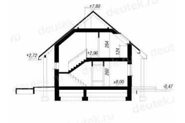 Проект двухэтажного дома из керамоблоков с мансардой и двухместным гаражом DTV100230