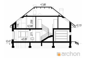 Проект коттеджа с гаражом и мансардой DT1031