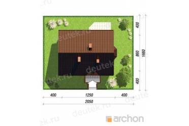 Проект одноэтажного узкого дома 12 на 8 м DT0417