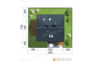 Проект двухэтажного дома с гаражом 10 на 9 м DT0464