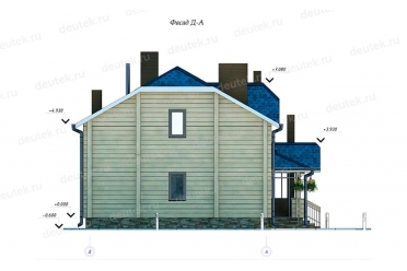 Проект деревянного дома из бруса с парной DTW0009