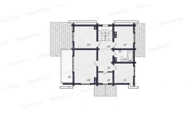 Проект деревянного дома из бруса с мансардой DTW0033