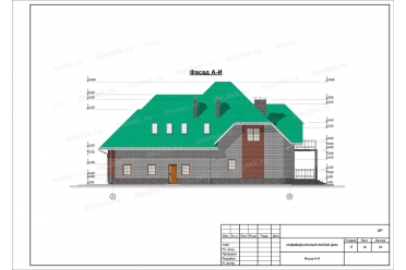 Проект дома с гаражом и камином DT0286