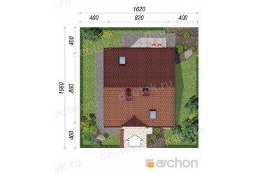 Проект небольшого дома с террасой 8х9 DT0623
