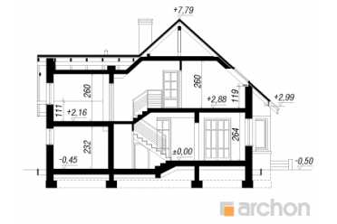 Проект дома с гаражом и террасой 9 на 12 DT0642