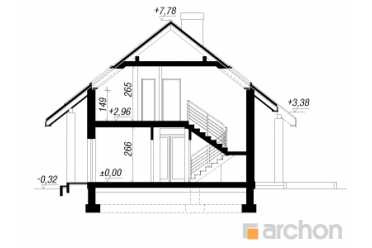 Проект дома 12х9 с гаражом и мансардой DT0680