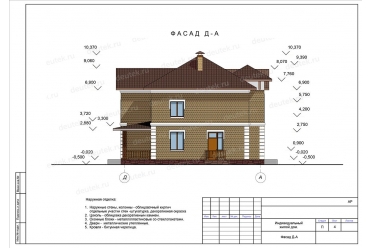 Проект дома из газобетона 400 мм DT0253