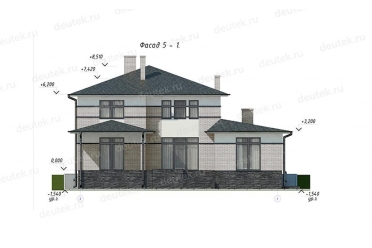 Проект дома на участке с уклоном рельефа DT0519
