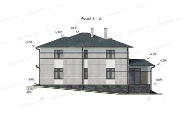 Проект дома на участке с уклоном рельефа DT0519