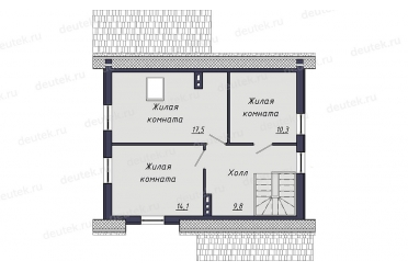 Проект дома с простой планировкой 9 на 7 DT0530