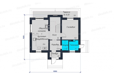 Проект дома с выходом на террасу 11 на 10 DT0536