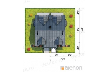 Проект дуплекса на две семьи из газобетона DT0532