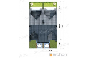 Проект двухэтажного таунхауса на 4 семьи DT0535